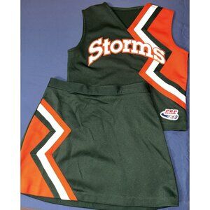 Cheerleader Uniform Halloween Costume STORMS Miami Hurricanes 36 Top 28 XL Youth